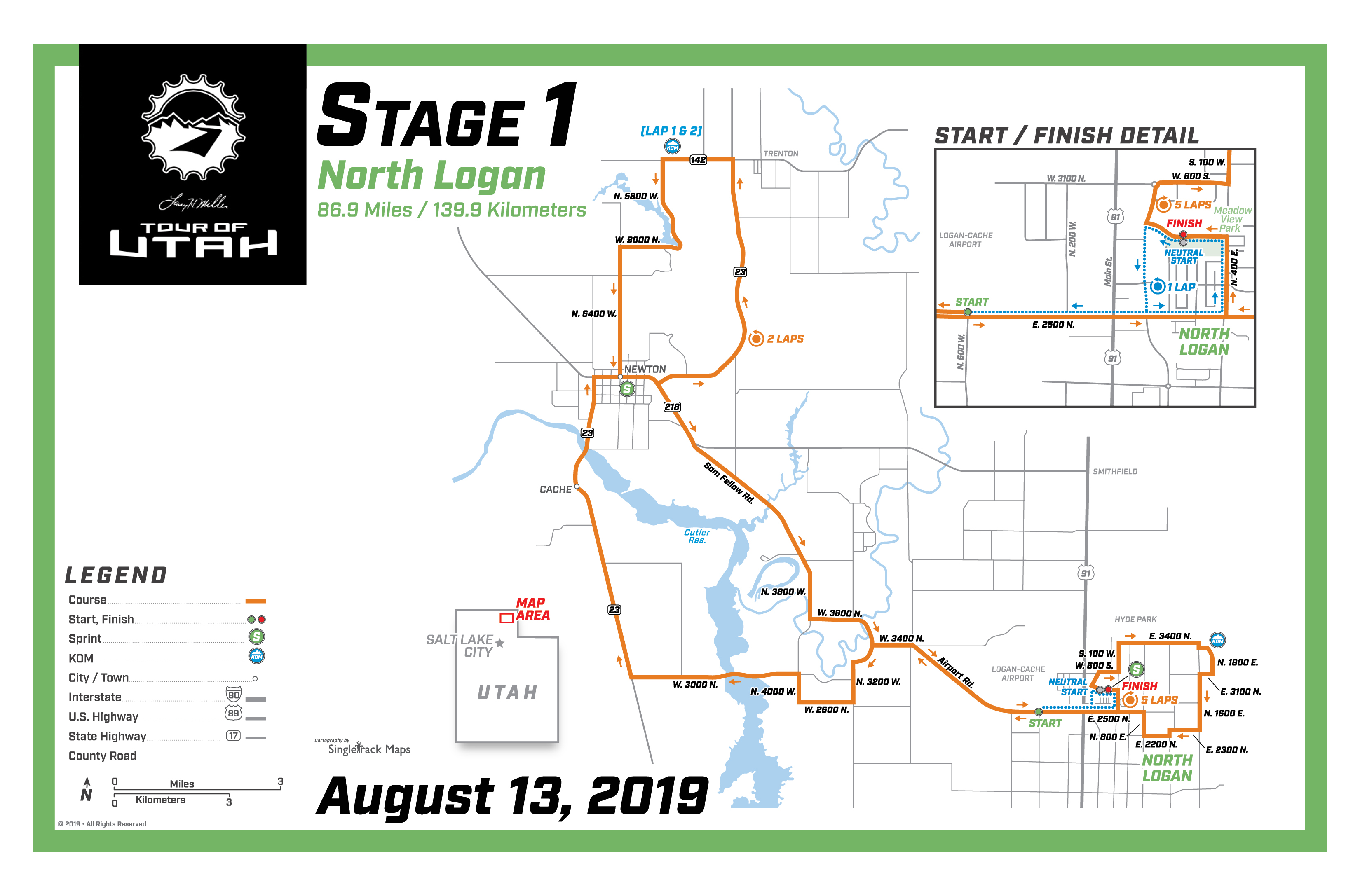 2019 Stage 1 North Logan Map Cycling West Cycling Utah