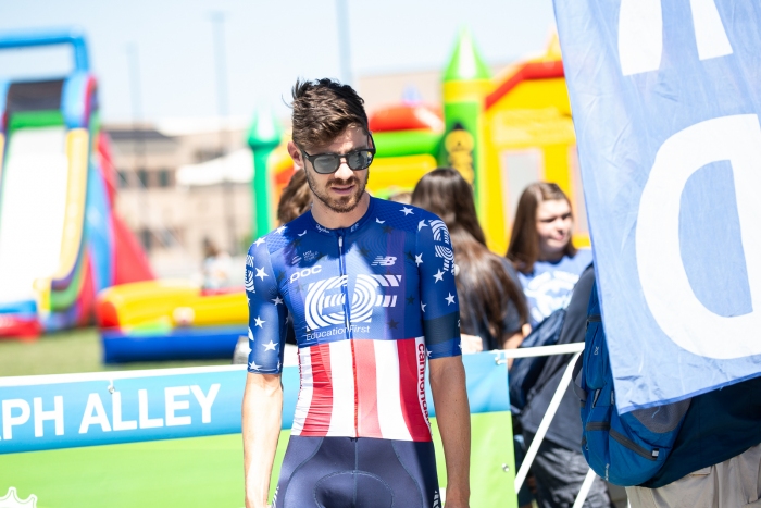 Alex Howes (EF Education First) in the Stars and Stripes. Photo: Cathy Fegan-Kim.