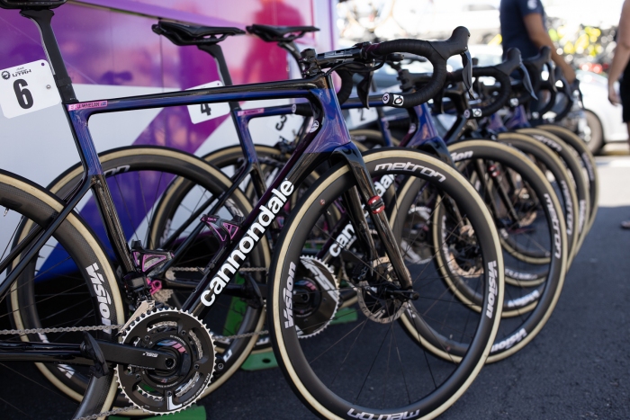 The EF Education First Cannondales are good looking bikes. Stage 2, 2019 Tour of Utah. Photo by Cathy Fegan-Kim