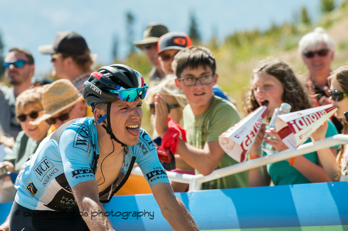 The pain makes my tongue hurt! Stage 2 - Brigham City to Powder Mountain Resort, 2019 LHM Tour of Utah (Photo by Dave Richards, daverphoto.com)