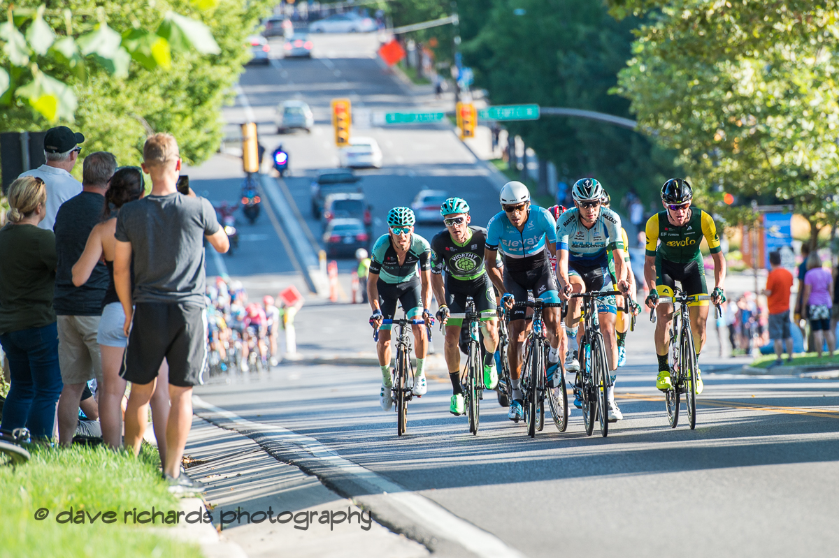 Breakaway on the steep climb up State Street. Stage 4 - Salt Lake City Circuit Race, 2019 LHM Tour of Utah (Photo by Dave Richards, daverphoto.com)