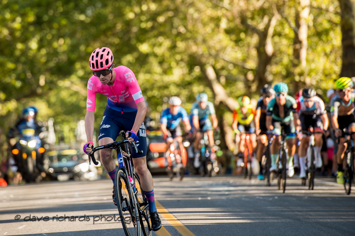 Solo rider in front. Stage 4 - Salt Lake City Circuit Race, 2019 LHM Tour of Utah (Photo by Dave Richards, daverphoto.com)