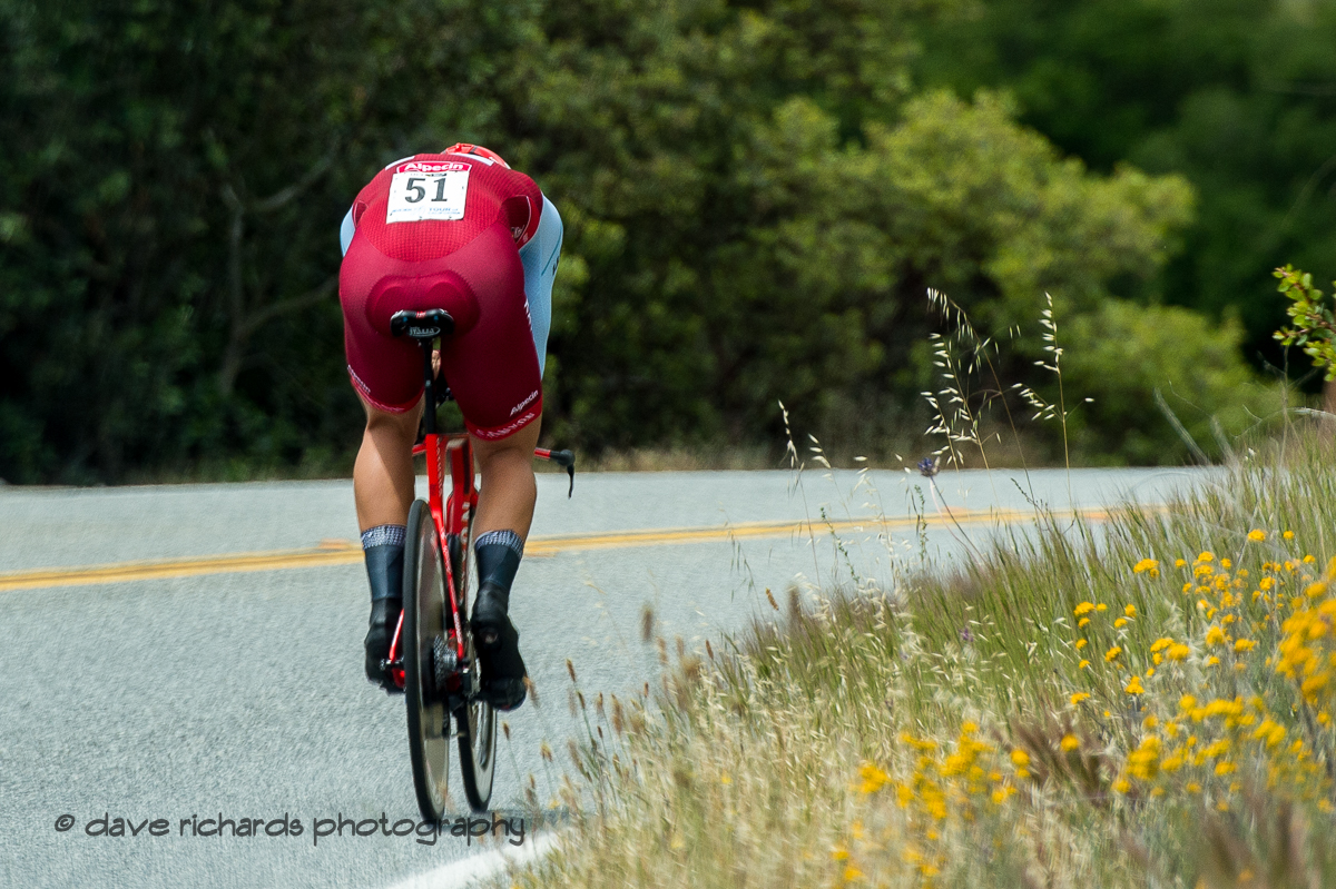 Fast man sprinting ace Marcel Kittel (Katusha) powers along the time trial coursel. Men's Stage Four, Individual Time Trial, Morgan Hill, 2018 Amgen Tour of California cycling race (Photo by Dave Richards, daverphoto.com)