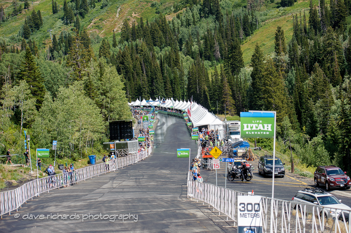 The final run in to the finish line at Snowbird Ski Resort. Stage 6, 2016 Tour of Utah. Photo by Dave Richards, daverphoto.com