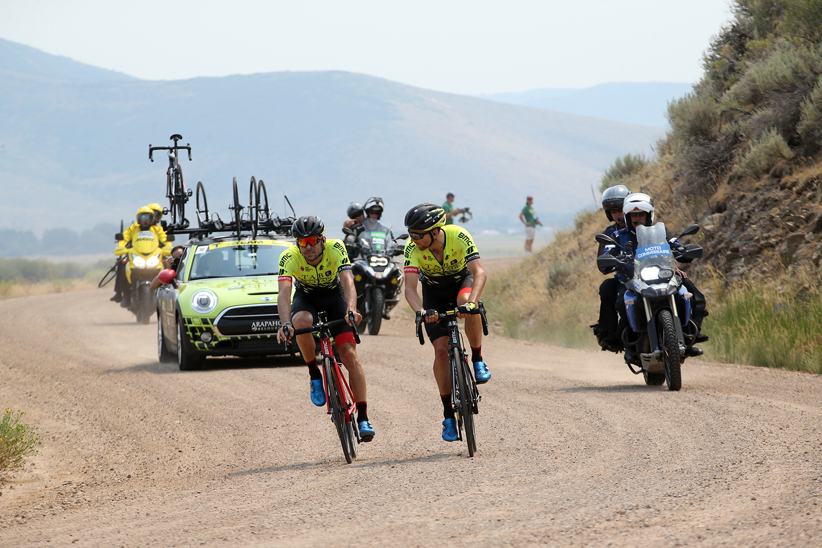 The Holowesko/Citadle riders chase the break through Democrat Alley. Stage 5 of the 2018 Tour of Utah, August 10, 2018. Photo by Cathy Fegan-Kim, www.cottonsoxphotography.net