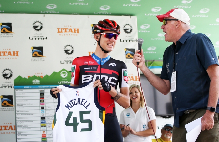 A gift from the race for Tejay’s birthday.
2018 Tour of Utah Stage 6, August 12, 2018, Park City, Utah. Photo by Cathy Fegan-Kim, cottonsoxphotography.net