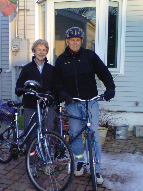 Nancy and John Rasmuson commute regularly.