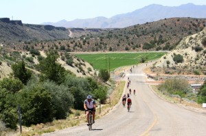 Riders on the bike course outside of Gunlock in St. George.