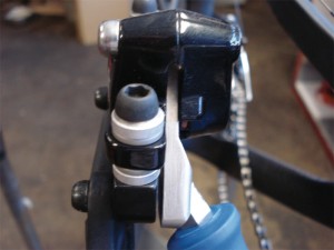 Use a brake piston tool to reset and lube the brake pistons.