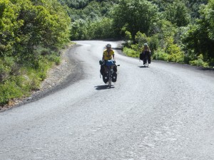 Lou and Julie Melini grinding their way up the Midway - Guardsman Pass section.