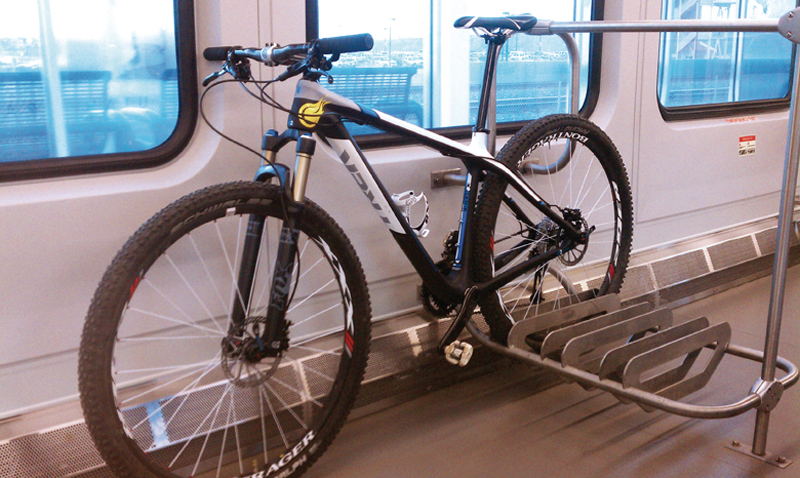 bike rack on train