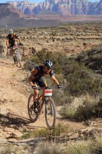Jake Pantone on his way to second place in the solo men's category at