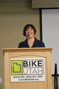 Sarai Snyder, founder of GirlBikeLove.com giving the keynote address at
