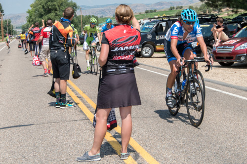 Where's my rider? Here's your feed bag! At the feed zone of stage 6 of the 2014 Tour of Utah. Photo by Dave Richards, daverphoto.com