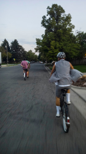 riding through SLC with two guys on a tandem and some dude