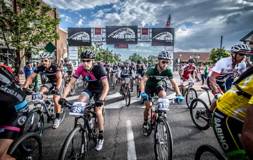 Several hundred riders start the Fire Road Cedar City. Photo: Asher Swan.