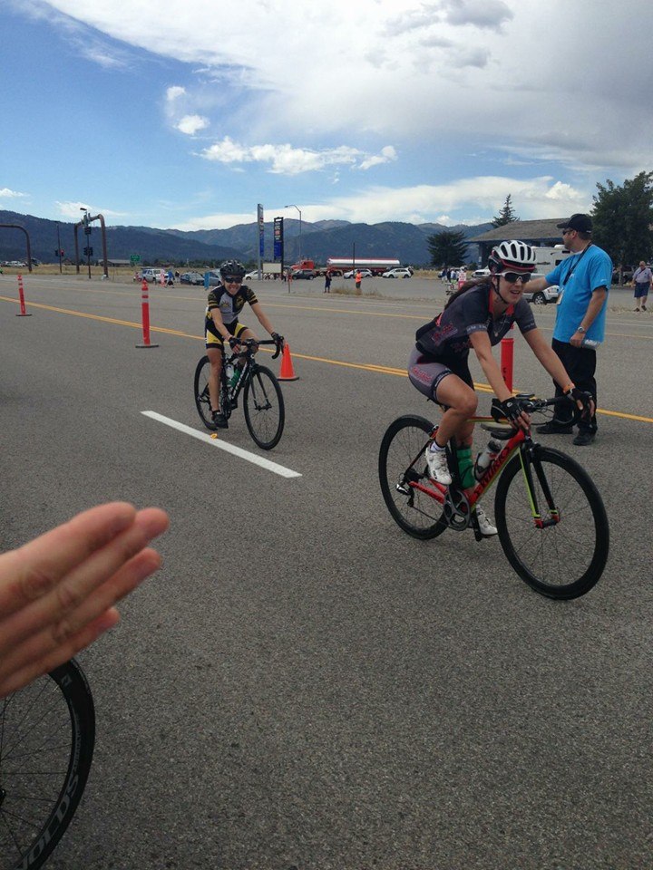 Women's race winner Shirley Leydsman leads Marci Kimball. Photo by Ben Towery.