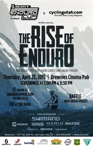 The Rise of Enduro will show in Salt Lake City on April 23, 2015 at Brewvies Cinema Pub at 7 and 8:30 pm.