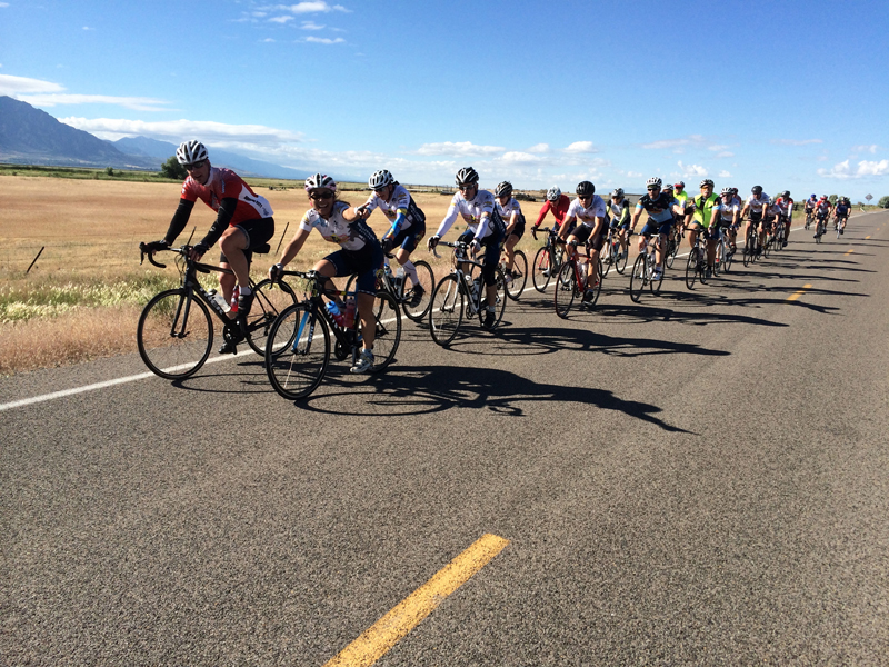 Bike riders on century ride in Utah