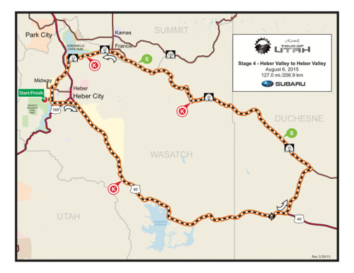 Map - Stage 4 - 2015 Tour of Utah - Soldier Hollow in Heber Valley