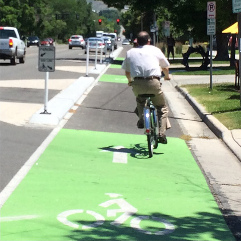 bicycle lane in Salt Lake City