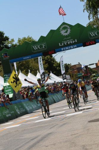 Jure Kocjan Wins Stage 2 of the 2015 Tour of Utah in a sprint finish. Photo by Dave Iltis
