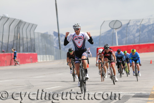 Jeremy Ward (Canyon) won the Masters at the March 5, 2016 Rocky Mountain Raceways Criterium. Photo by Dave Iltis