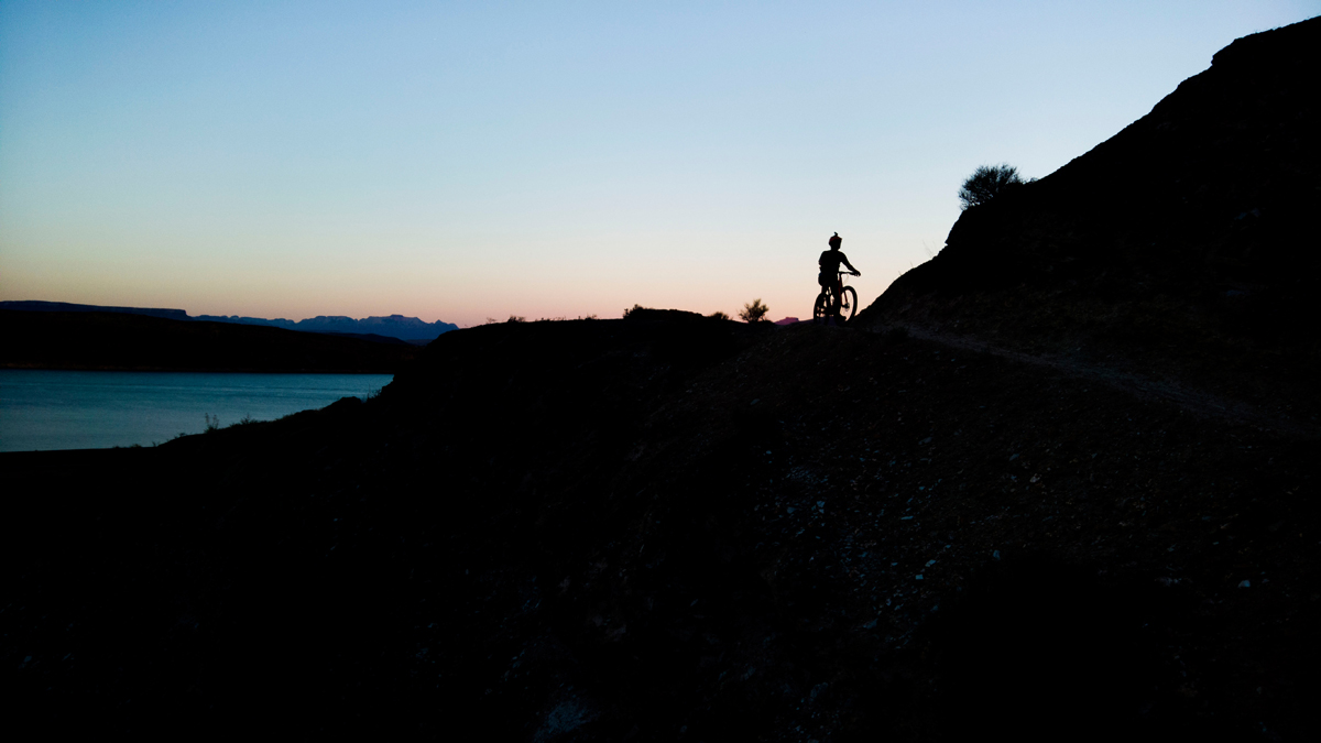 Trent Stallard on the horizon enjoying the last rays of the evening. Photo by Lukas Brinkerhoff