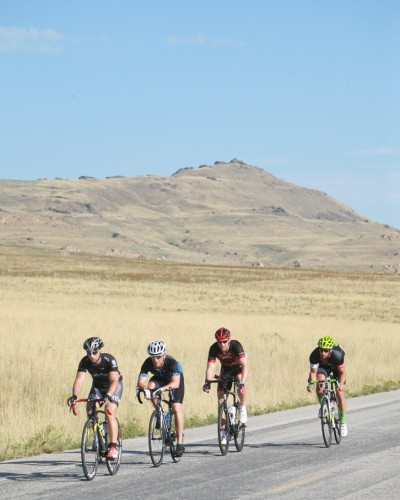 The Ride for the Kids travels around Antelope Island. Photo by Jeff Hodges