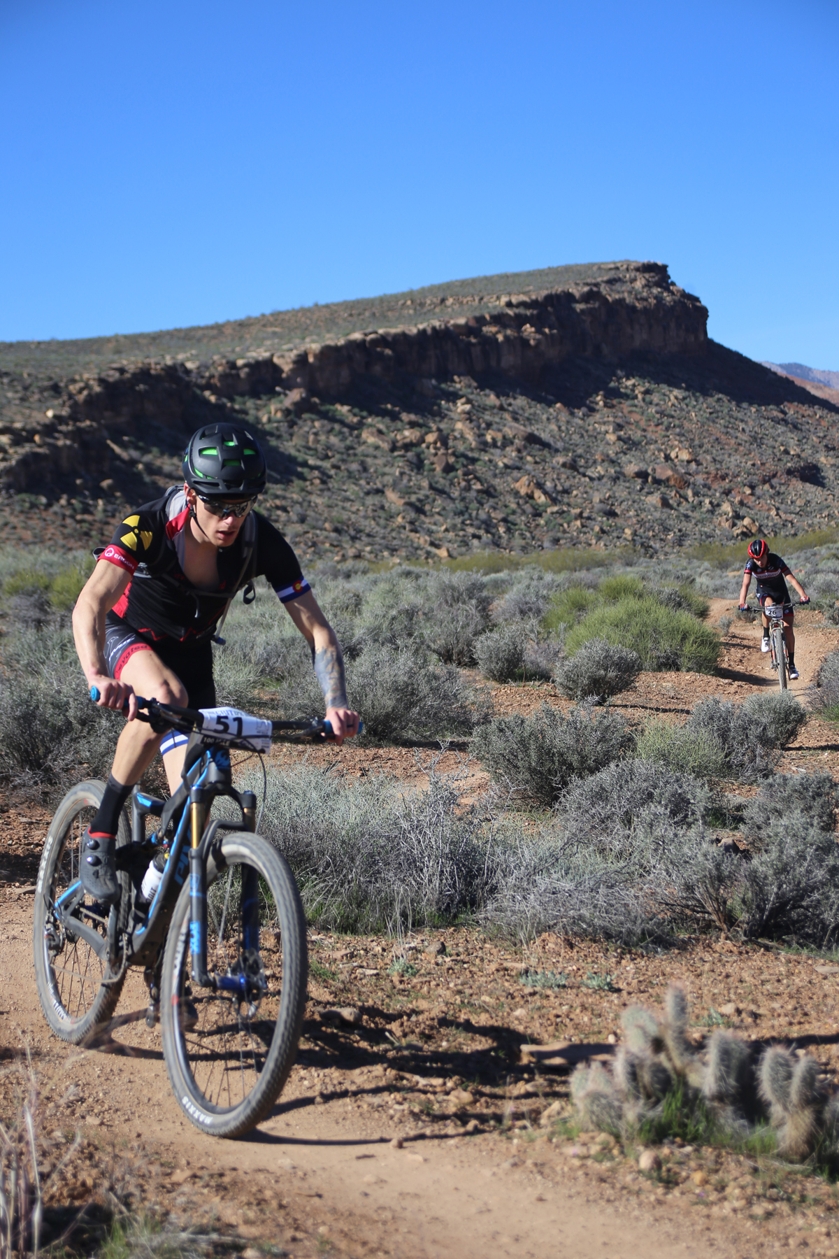 Taylor Lideen on his way to winning the 100 mile race at the 2017 True Grit Mountain Bike Race. Photo by CrawlingSpider.com, find your photo from the race.