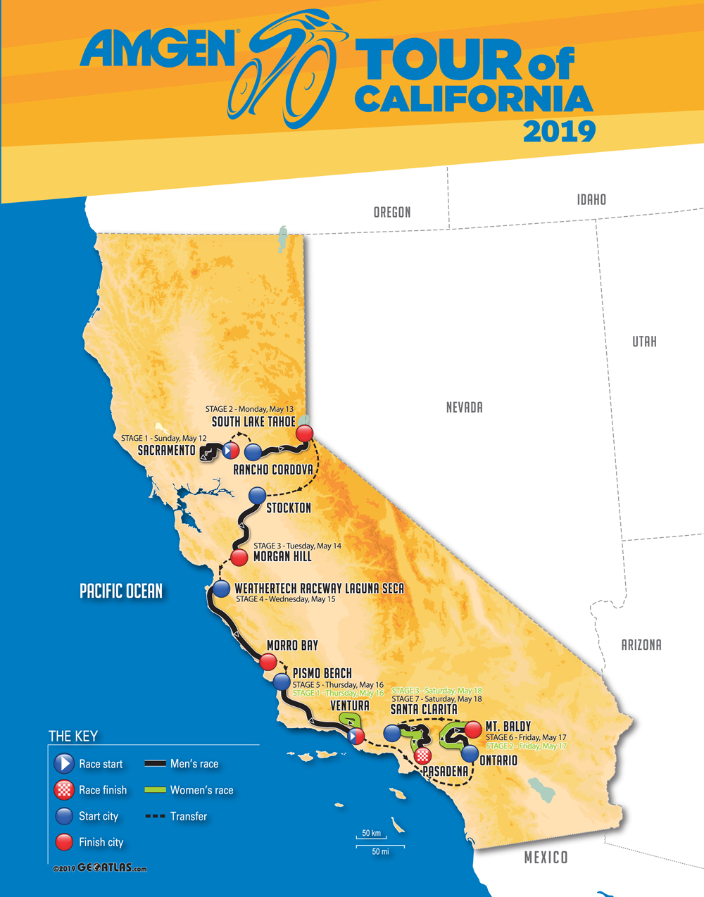 Amgen Tour of California Map