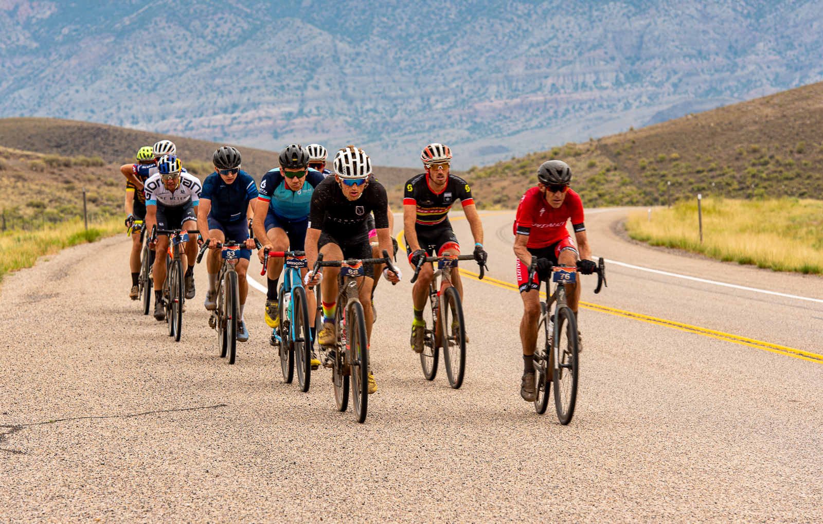 Ned Overend leading the chase group at the 2018 Crusher in the Tushar.