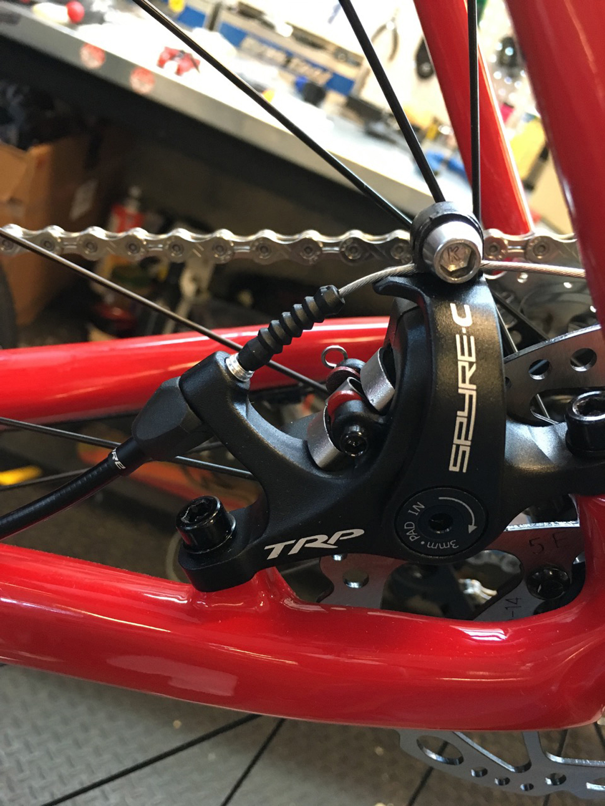 TRP's cable actuated hydraulic brake.