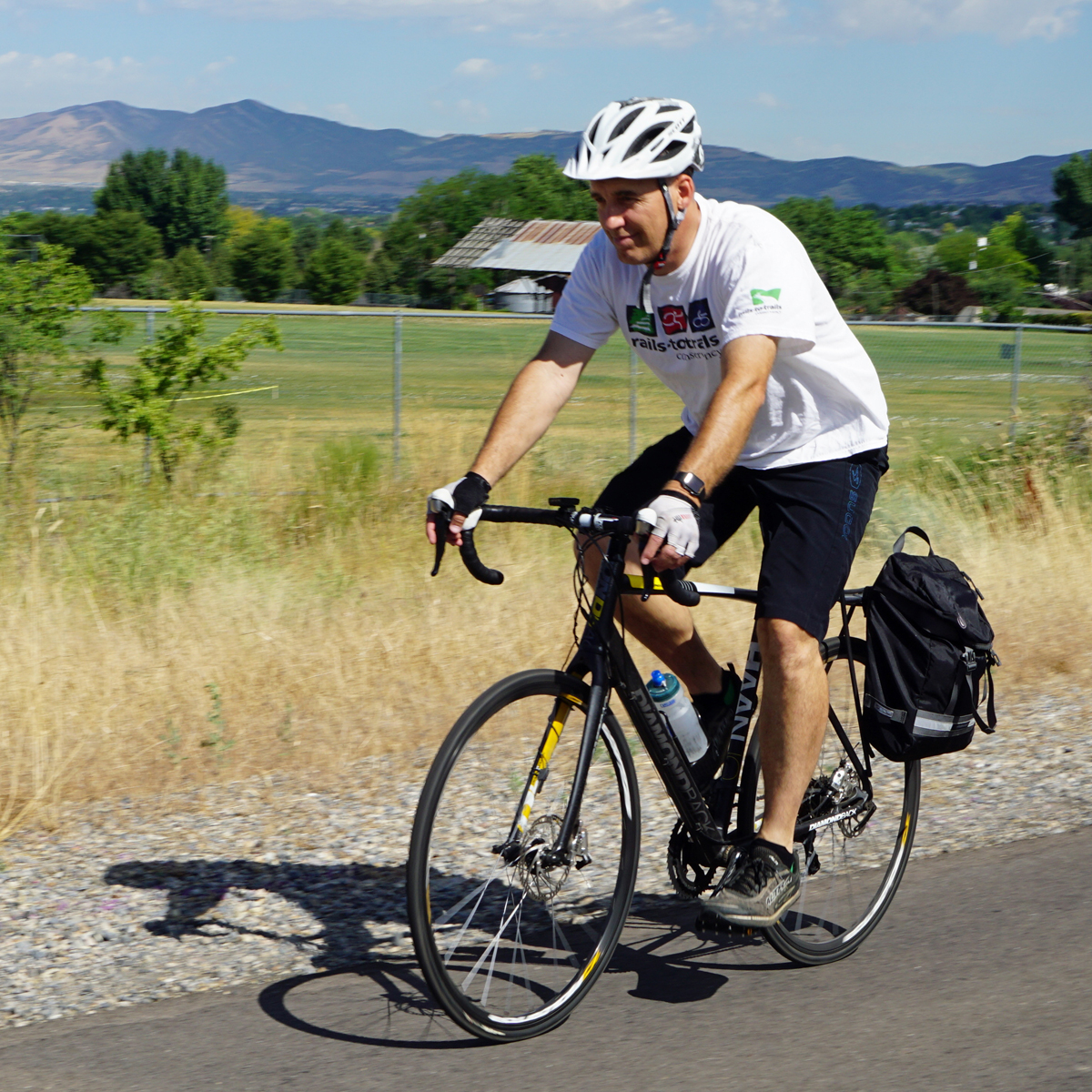 Peter riding from Orem to Lehi on the Murdock Canal Trail. Photo by Mary Drinkwater