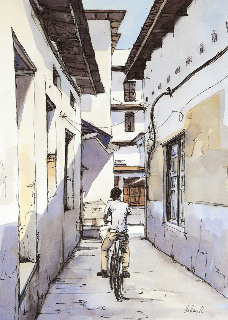 Pedaling Through Stone Town, Zanzibar – The Bicycle Art of Hadley Rampton