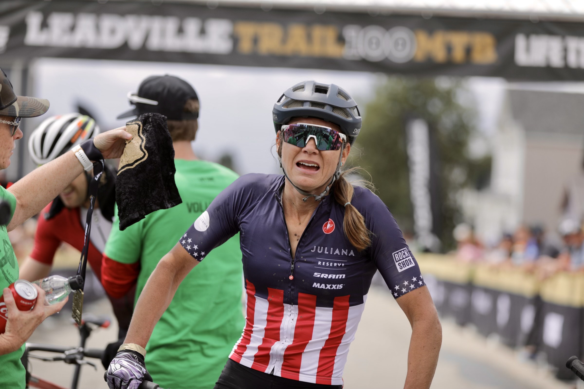 Rose Grant, shortly after winning the 2021 Leadville Trail 100. Photo courtesy Life Time