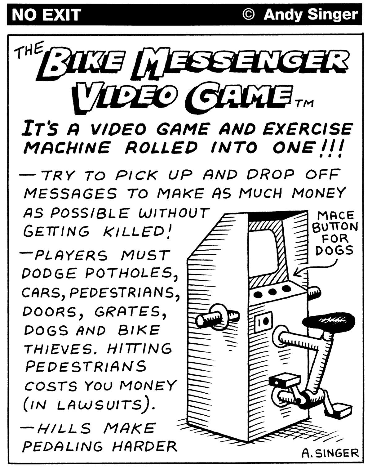 No Exit Bike Cartoon: Bike Messenger Video Game - Cycling West - Cycling  Utah