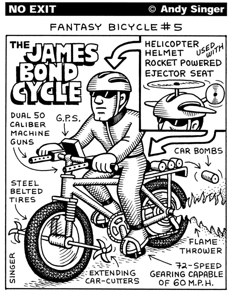 No Exit Bike Cartoon: The James Bond Cycle