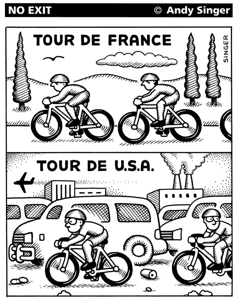 No Exit Bicycle Cartoon: Tour de France
