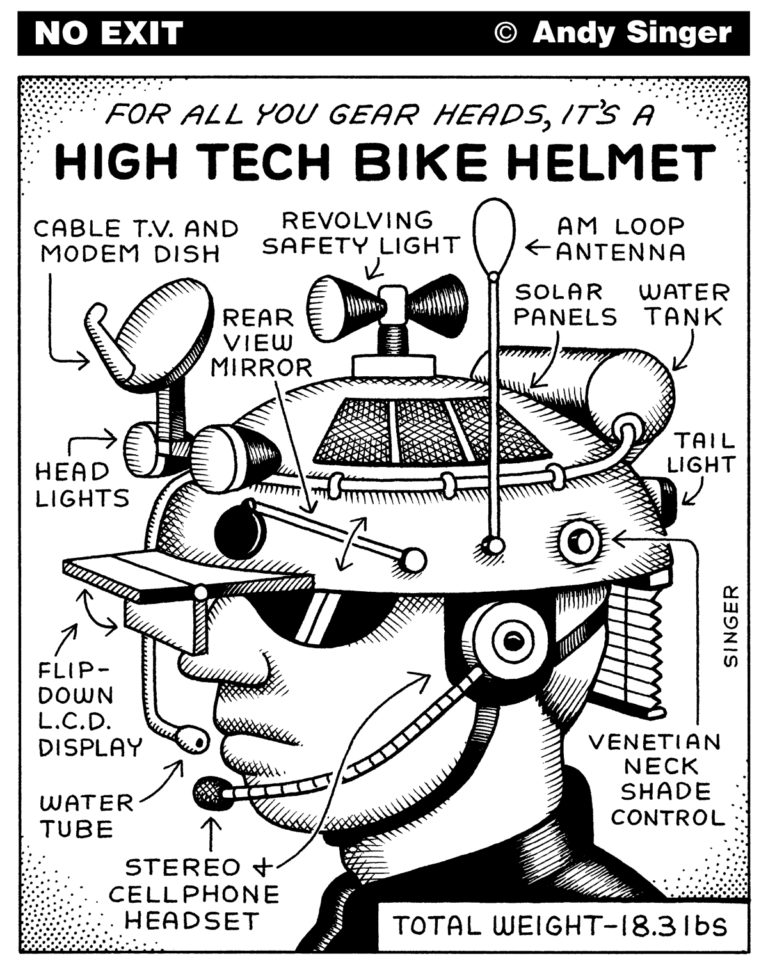 No Exit Bike Cartoon: High Tech Bike Helmet