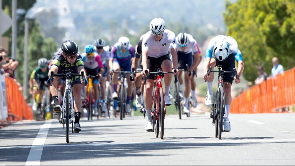 Cole Davis (Voler Factory Racing) wins stage 1 in photo finish. Photo: Casey B. Gibson