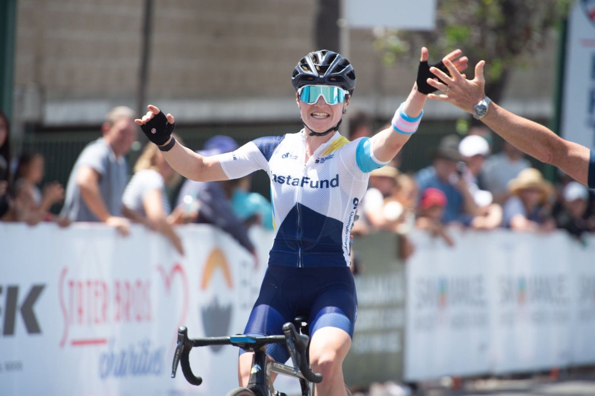 Heidi Franz of Instafund LaPrima won the overall at the 2022 Redlands Classic. Photo by Casey B. Gibson