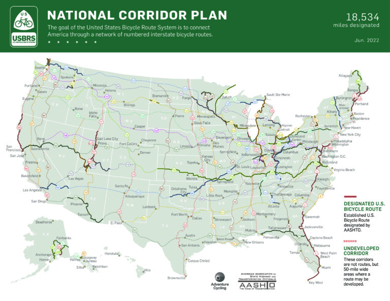 3 New U.S. Bicycle Routes Add 650 Miles to Ride in States Across Country
