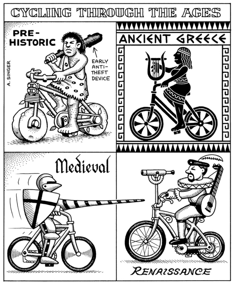 No Exit Bike Cartoon: Cycling Through The Ages