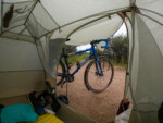 My bicycle tent awning invention. Photo by Alex Stewart