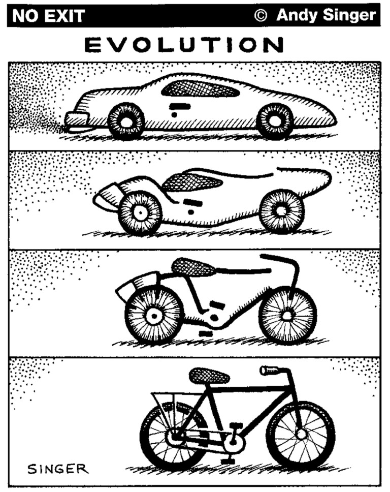 No Exit Bike Cartoon: Evolution